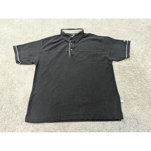 Silver Tab Polo Shirt Mens Extra Large Short‎ Sleeve Black Casual